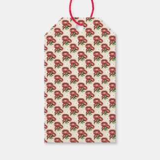 Etiqueta Para Presente Padrão Floral Elegante de Papoula Burgundy e Marga