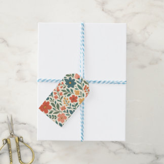 Etiqueta Para Presente Padrão Floral Pintado à Mão – Botânica Colorida