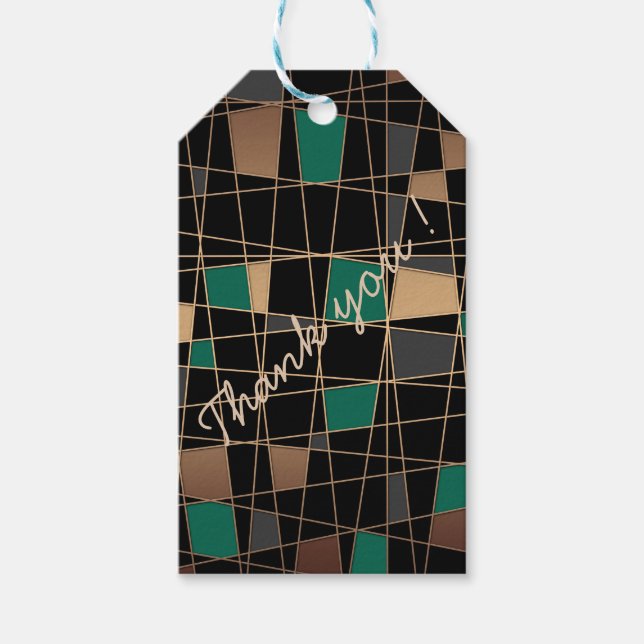 Etiqueta Para Presente padrão geométrico abstrato (Frente)