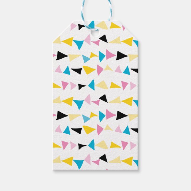 Etiqueta Para Presente Padrão geométrico moderno de confetti (Frente)