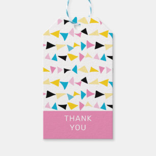 Etiqueta Para Presente Padrão geométrico moderno de confetti Obrigado