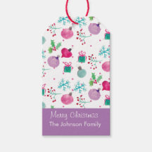 Padrão Pintado à Mão com Tema de Natal em Aquarela