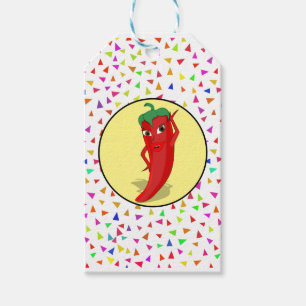 Etiqueta Para Presente Padrão Red Hot Pepper Diva Confetti