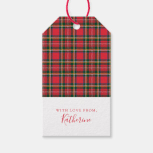 Etiqueta Para Presente Padrão Red & Tartan