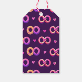 Etiqueta Para Presente Padrão romântico sem costura com corações e casame