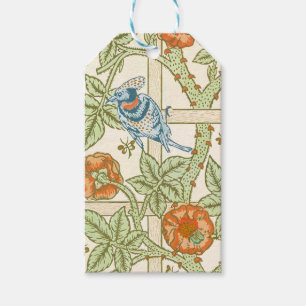 Etiqueta Para Presente Padrão sem emendas Trellis Bird Rose de William Mo