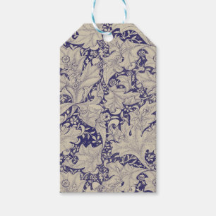 Etiqueta Para Presente Padrão Wallflower Azul Antigo de William Morris