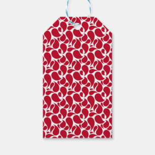 ETIQUETA PARA PRESENTE PADRÕES DE PAISLEY VERMELHO E BRANCO
