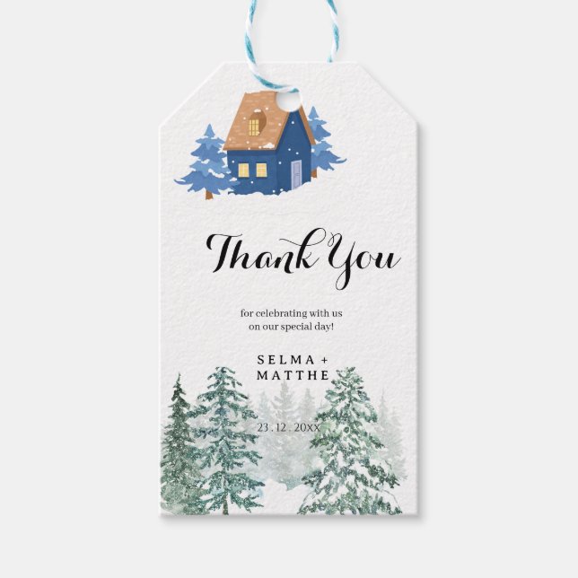 Etiqueta Para Presente Página Inicial  Presente Elegante de Agradecimento (Frente)