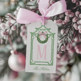 Etiqueta Para Presente Pagoda de Natal da China pré-desidratada Monograma