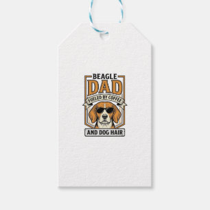 Etiqueta Para Presente Pai Beagle Energizado por Café e Camisa de Cabelo 