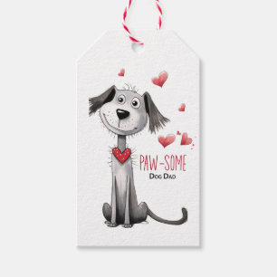 Etiqueta Para Presente Pai De Cão Com Um Pó De Dia de os pais Whimsic Do 