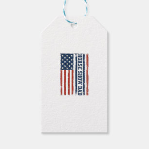 Etiqueta Para Presente Pai de Show de Cavalo Bandeira Americana Camisa Vi