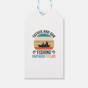 Etiqueta Para Presente Pai e Filho Parceiros de Pesca para a Vida Design_