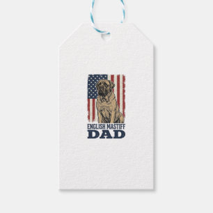 Etiqueta Para Presente Pai Mastiff Inglês Patriótico Design de Cachorro V