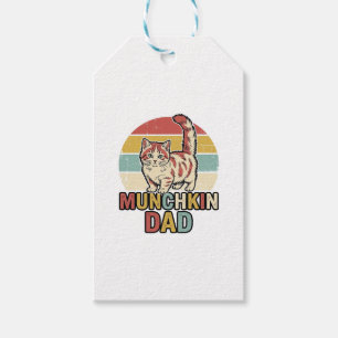 Etiqueta Para Presente Pai Munchkin Amante de Gato Retro Camisa Vector De