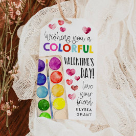 Etiqueta Para Presente Paint Colorful Valentine Gift Tag