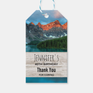 Etiqueta Para Presente Paisagem Cênica de Montanha Fotografia Aniversário