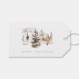 Etiqueta Para Presente Paisagem de inverno com Aquarela de Natal