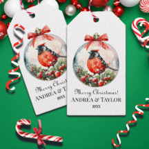 Paisagem de inverno com pássaro vermelho