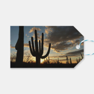 Etiqueta Para Presente Paisagem do Deserto de Arizona Saguaro Sunset II