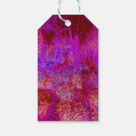 Etiqueta Para Presente Paisagem Impressionista Trippy Red e Magenta