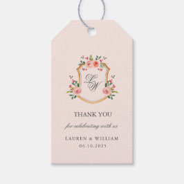 Etiqueta Para Presente Paixão Monograma com casamento de flores