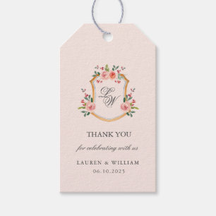 Etiqueta Para Presente Paixão Monograma com casamento de flores