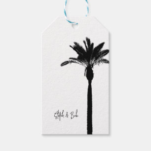Etiqueta Para Presente Palm Tree Silhouette Viagem Coastal NOMES Chic