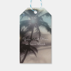 Etiqueta Para Presente Palm Trees Elegante Partido Tropical Beach Favor