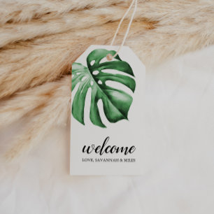 Etiqueta Para Presente Palm Tropical Greenery Boas-vindas