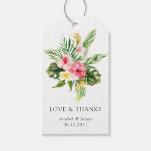 Etiqueta Para Presente Palma Tropical Banana Leaf Blush Casamento Floral