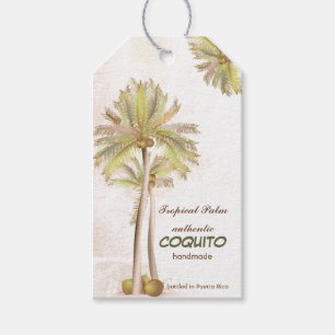 Etiqueta Para Presente Palma Tropical de Coquito