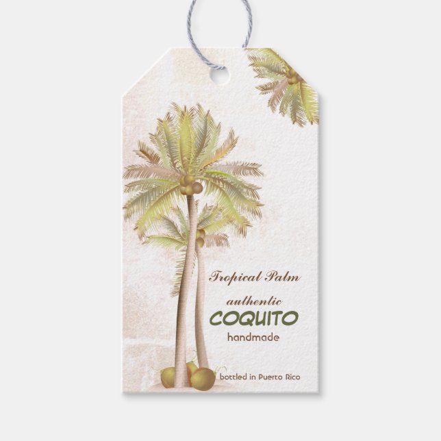Etiqueta Para Presente Palma Tropical de Coquito (Frente)
