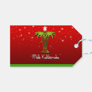 Etiqueta Para Presente Palmeira de Mele Kalikimaka para o Xmas