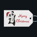 Etiqueta Para Presente Panda Christmas Snow Winter Animals Pandas Trucker<br><div class="desc">The panda for Christmas with fairy lights. Funny animals with gifts and snow to the holidays. Also funny for Christmas in July. Pandas are sweet animals and perfect for Christmas.</div>