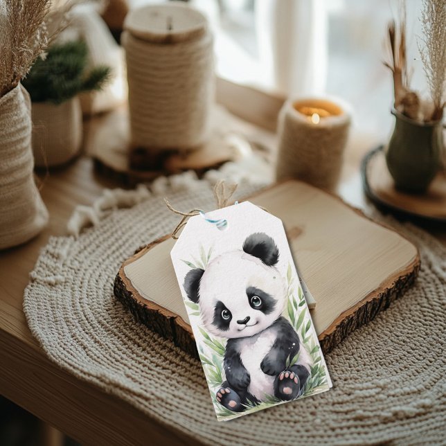 Etiqueta Para Presente Panda e Bamboo (Panda Gift Tag)