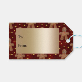 Etiqueta Para Presente Pão-feliz Masculino e Estrelas Natal