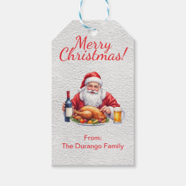 Etiqueta Para Presente Papai Noel Alegre Festa de Natal Personalizável