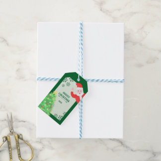 Etiqueta Para Presente Papai Noel caprichoso árvore de pinheiro natal fel