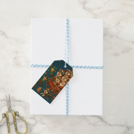 Etiqueta Para Presente Papai Noel com cachorrinhos alegres e elfos!