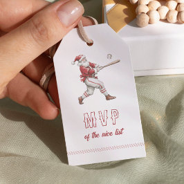 Etiqueta Para Presente Papai Noel de Beisebol MVP da Lista do Bem Natal