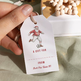 Etiqueta Para Presente Papai Noel de Futebol Natal Personalizado