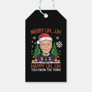 Etiqueta Para Presente Papai Noel Divertido Joe Biden Alegre Uh Uh Natal 