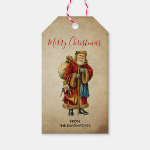 Etiqueta Para Presente Papai Noel do Mundo Antigo Natais vintages