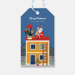 Etiqueta Para Presente Papai Noel encontra o galo português