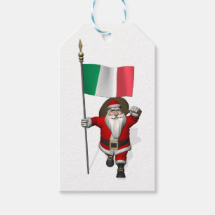 Etiqueta Para Presente Papai Noel feliz com IL Tricolore de Italia