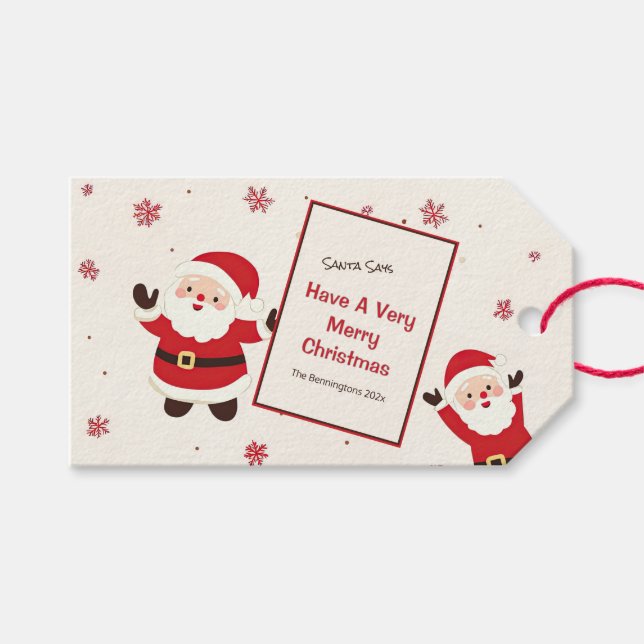 Etiqueta Para Presente Papai Noel Fofo Retrô Natal (Frente (horizontal))