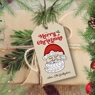 Etiqueta Para Presente Papai Noel Natal Alegre Retro