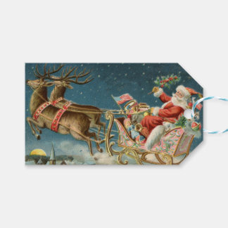 Etiqueta Para Presente Papai Noel Natal Trenó Antigo Rena